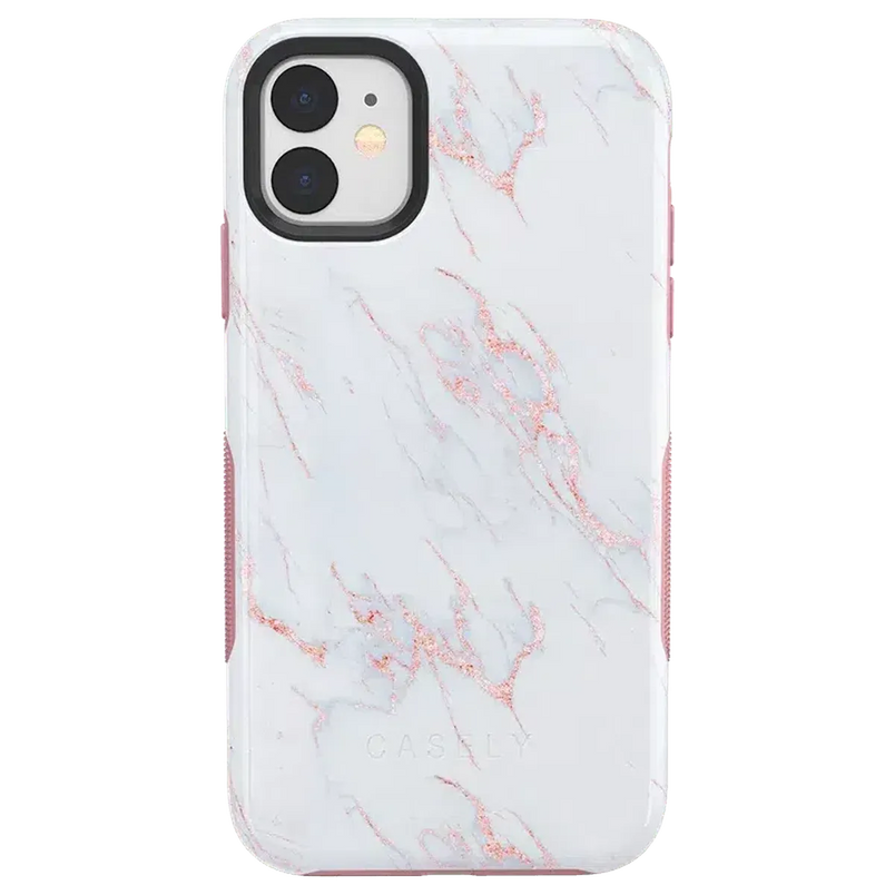 Subtle Blush | White and Pink Marble Case iPhone Case get.casely 