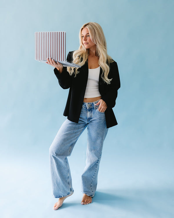 Sunday in Brooklyn | Blue Stripes Laptop Shell