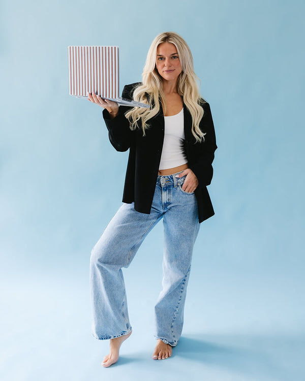 Sunday in Brooklyn | Blue Stripes Laptop Shell