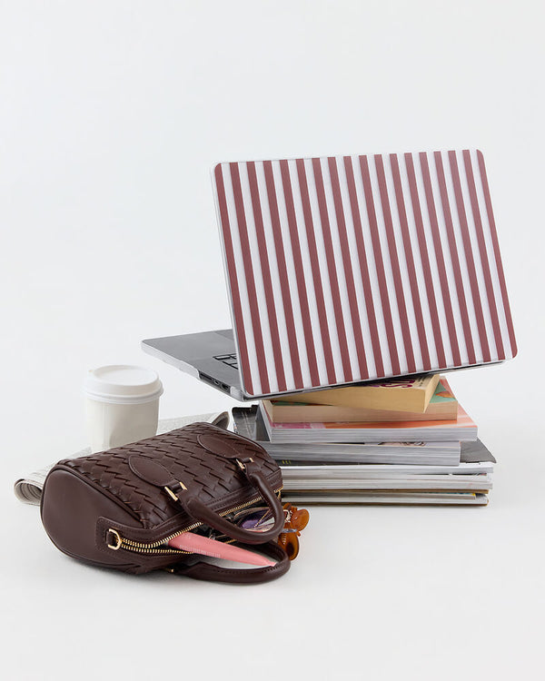 Sunday in Brooklyn | Burgundy Stripes Laptop Shell