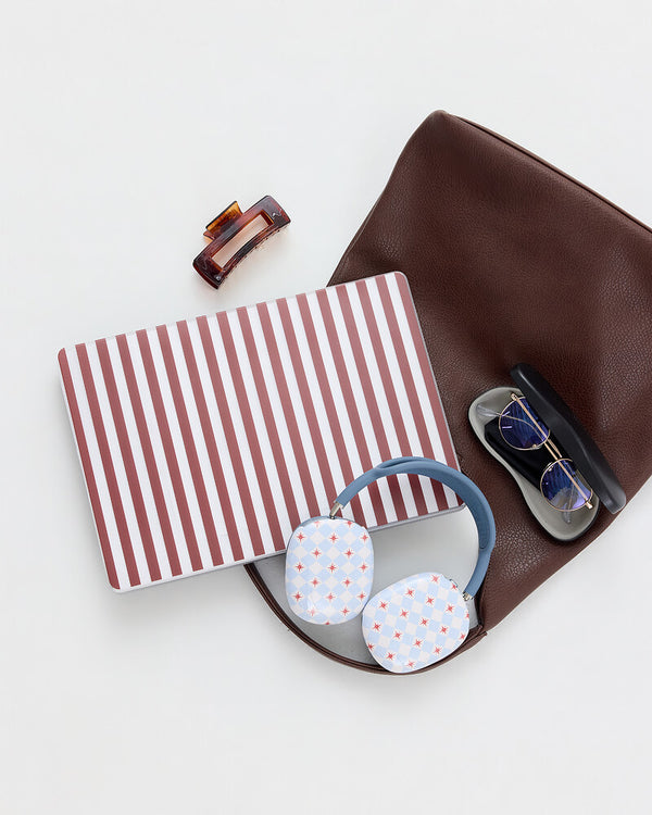 Sunday in Brooklyn | Burgundy Stripes Laptop Shell