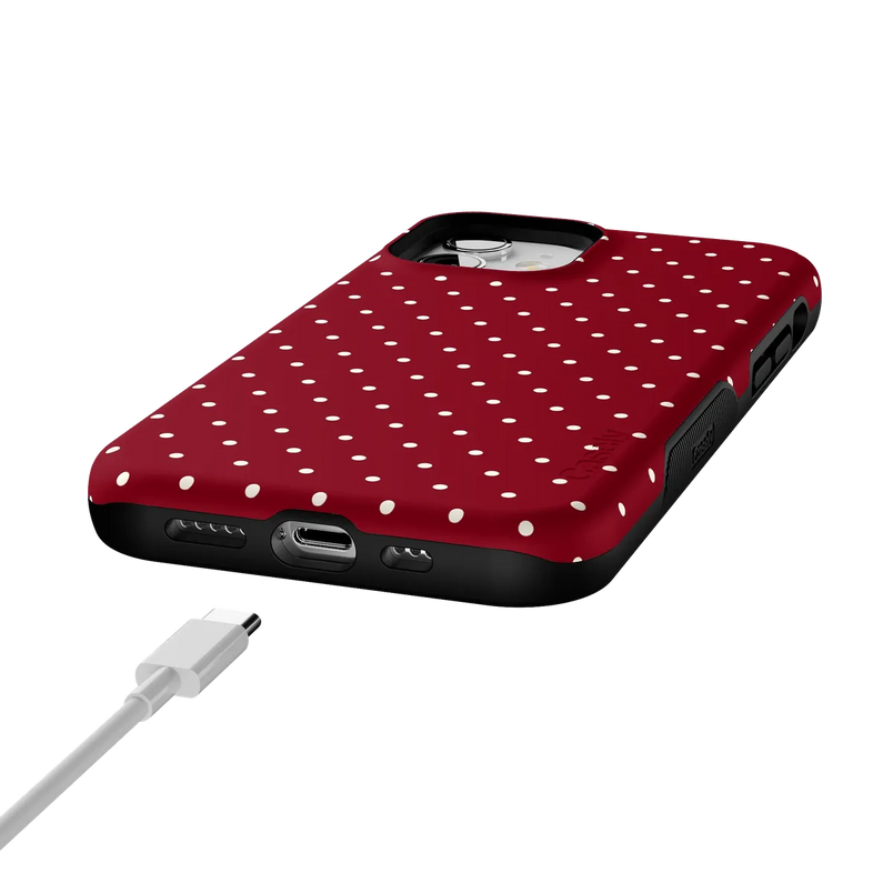 On the Dot | Maroon Polka Dot Case