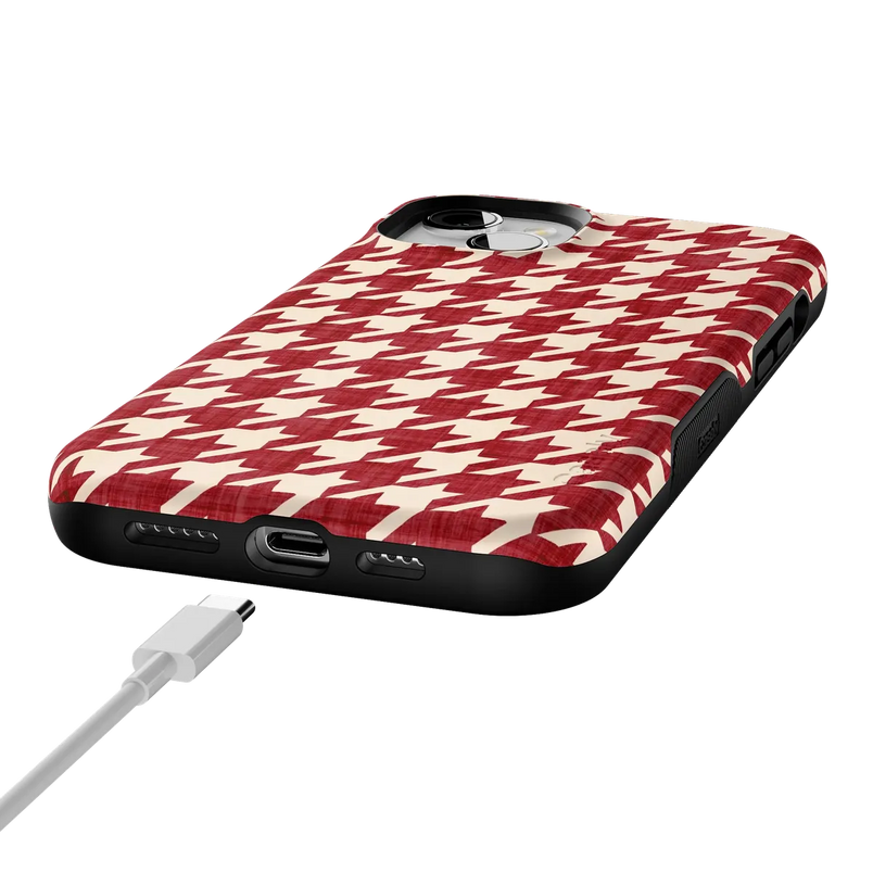 Scarlet Stitch | Red Houndstooth Case