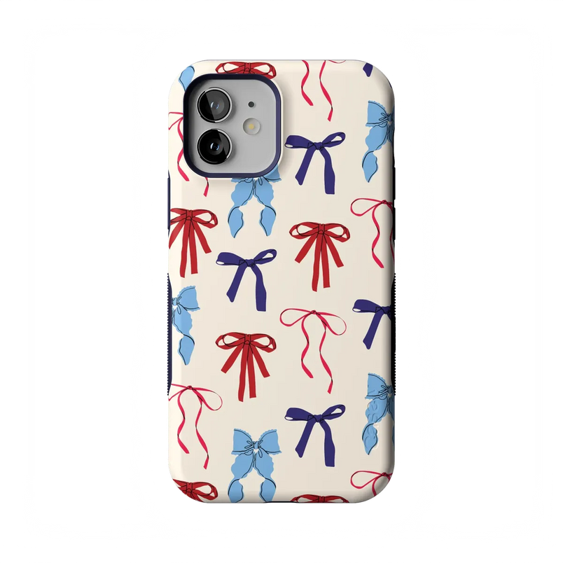 American Girlie | Red White & Blue Bows Case - iPhone 12