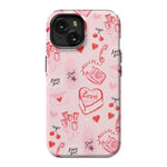The Valentine's Collection | Love Doodles Case Phone Case Casetry Essential + MagSafe® iPhone 15