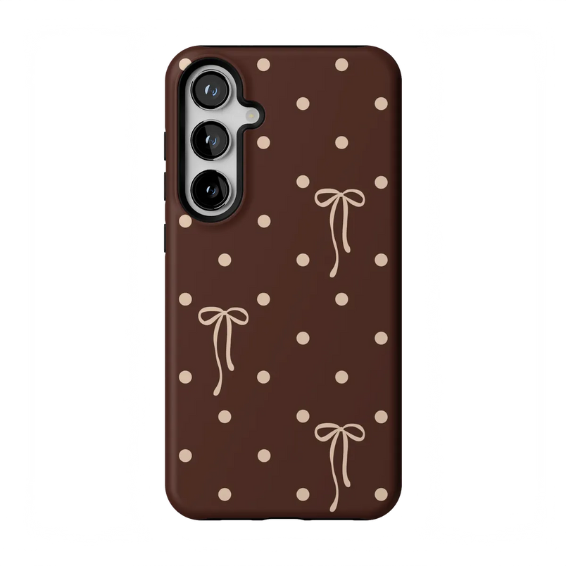 Teddy Bows | Brown Polka Dot Case