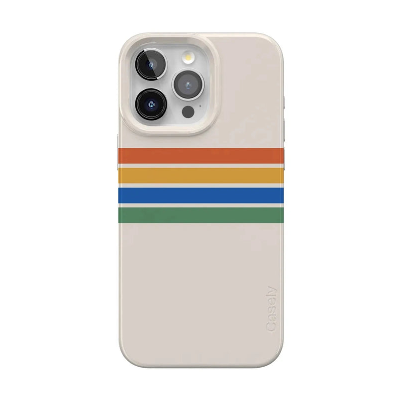 Totally Groovy | Rainbow Stripes Color Block Case iPhone Case get.casely Classic + MagSafe® iPhone 15 Pro Max 