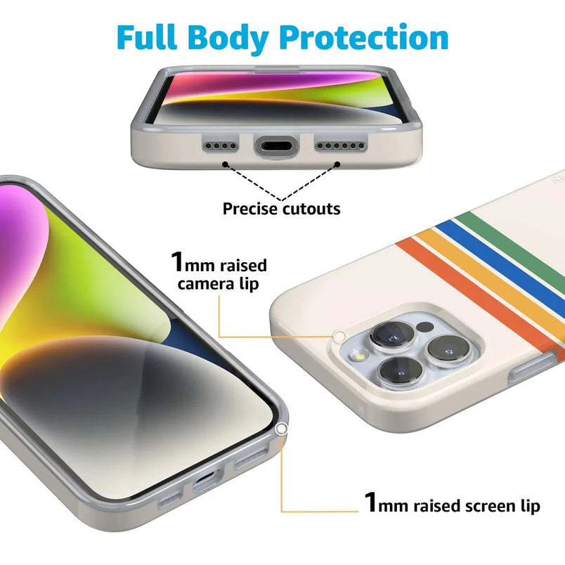 Totally Groovy | Rainbow Stripes Color Block Case iPhone Case get.casely 