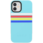 Totally Groovy | Teal Rainbow Stripes Color Block Case iPhone Case get.casely Bold iPhone 12 