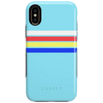 Totally Groovy | Teal Rainbow Stripes Color Block Case iPhone Case get.casely Bold iPhone XS Max 