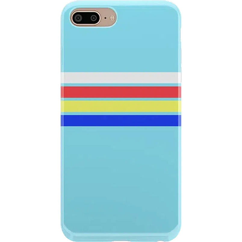 Totally Groovy | Teal Rainbow Stripes Color Block Case iPhone Case get.casely Classic iPhone 6/7/8 Plus 