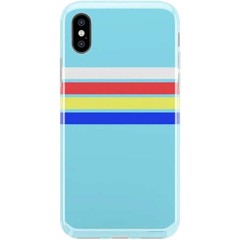 Totally Groovy | Teal Rainbow Stripes Color Block Case iPhone Case get.casely Classic iPhone XS Max 