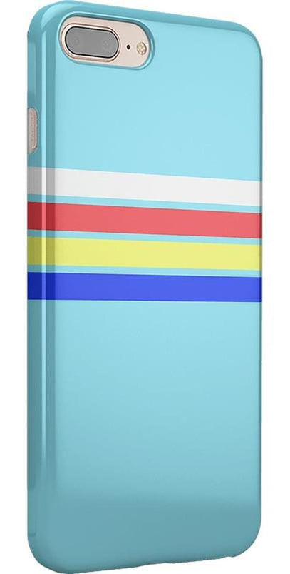 Totally Groovy | Teal Rainbow Stripes Color Block Case iPhone Case get.casely 