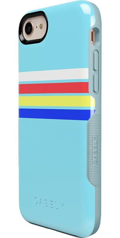 Totally Groovy | Teal Rainbow Stripes Color Block Case iPhone Case get.casely 
