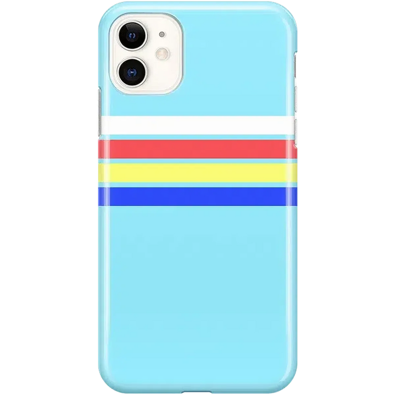 Totally Groovy | Teal Rainbow Stripes Color Block Case iPhone Case get.casely 