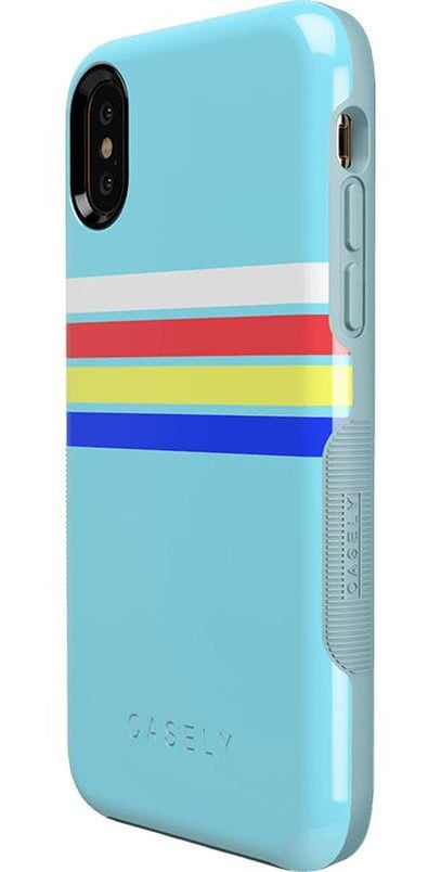 Totally Groovy | Teal Rainbow Stripes Color Block Case iPhone Case get.casely 
