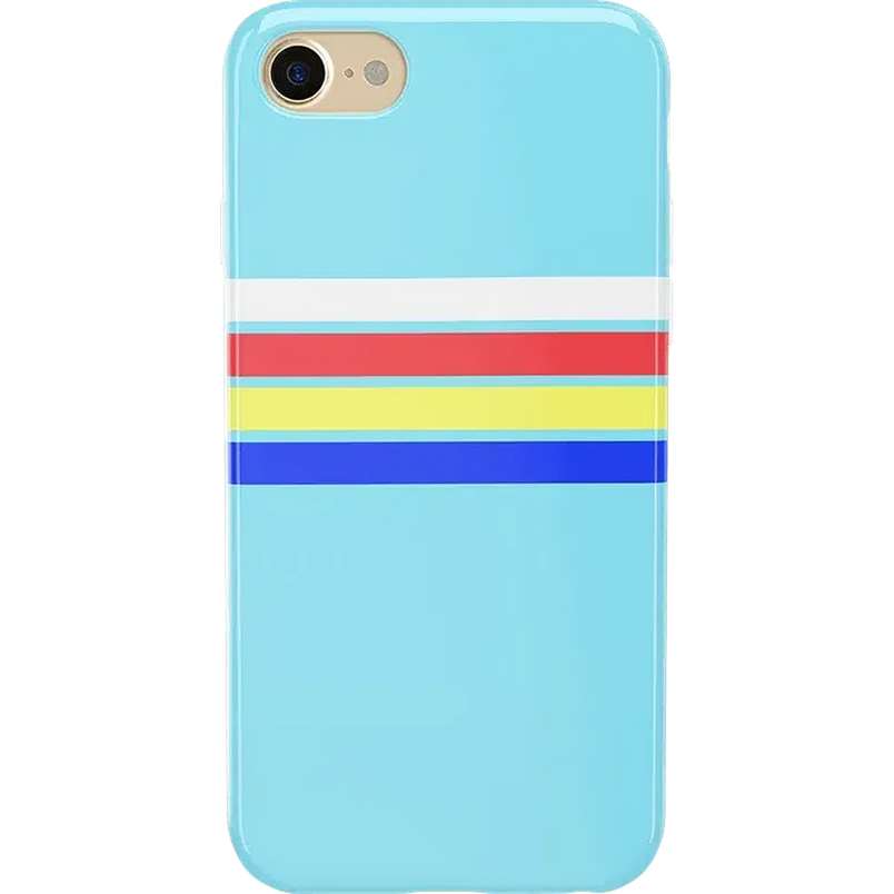 Totally Groovy | Teal Rainbow Stripes Color Block Case iPhone Case get.casely 