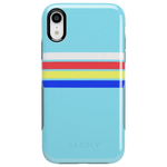 Totally Groovy | Teal Rainbow Stripes Color Block Case iPhone Case get.casely 