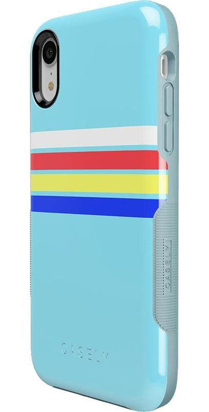 Totally Groovy | Teal Rainbow Stripes Color Block Case iPhone Case get.casely 