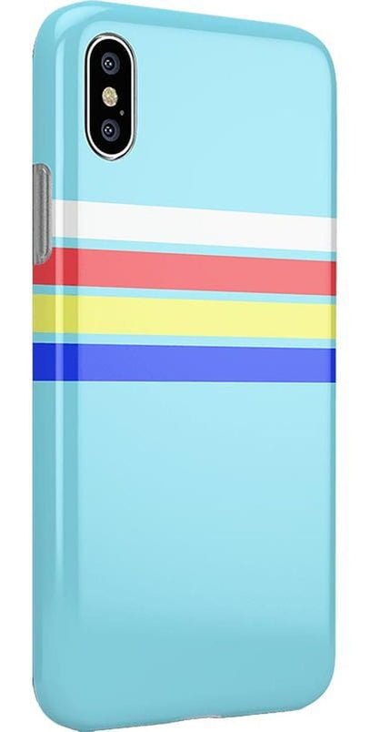 Totally Groovy | Teal Rainbow Stripes Color Block Case iPhone Case get.casely 