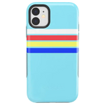 Totally Groovy | Teal Rainbow Stripes Color Block Case iPhone Case get.casely 