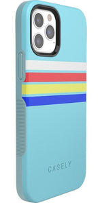 Totally Groovy | Teal Rainbow Stripes Color Block Case iPhone Case get.casely 