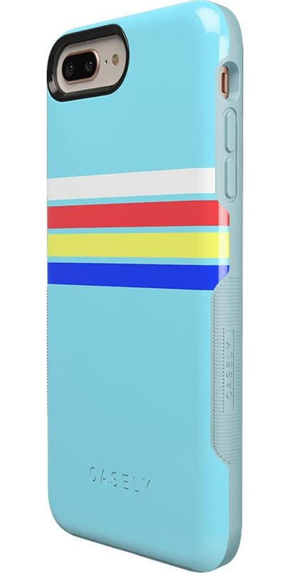 Totally Groovy | Teal Rainbow Stripes Color Block Case iPhone Case get.casely 