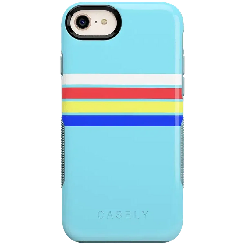 Totally Groovy | Teal Rainbow Stripes Color Block Case iPhone Case get.casely 
