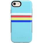 Totally Groovy | Teal Rainbow Stripes Color Block Case iPhone Case get.casely 