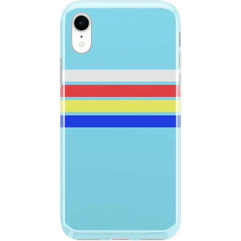 Totally Groovy | Teal Rainbow Stripes Color Block Case iPhone Case get.casely 