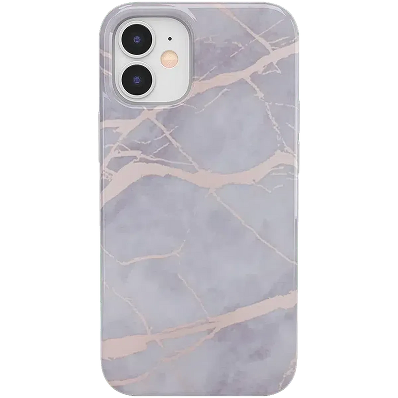 Touch of Lavender | Lavender Gray & Rose Gold Marble Case iPhone Case get.casely Classic iPhone 12 
