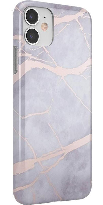 Touch of Lavender | Lavender Gray & Rose Gold Marble Case iPhone Case get.casely 