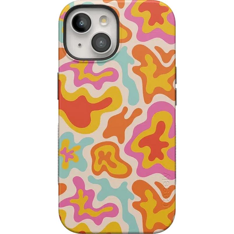 Tropical Color Splash | Abstract Retro Case iPhone Case get.casely Bold + MagSafe® iPhone 15