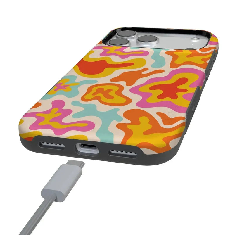 Tropical Color Splash | Abstract Retro Case iPhone Case get.casely 