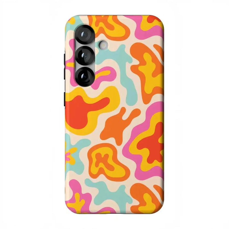 Tropical Color Splash | Abstract Retro Samsung Case Samsung Case Casetry Essential + MagSafe® Galaxy S25 