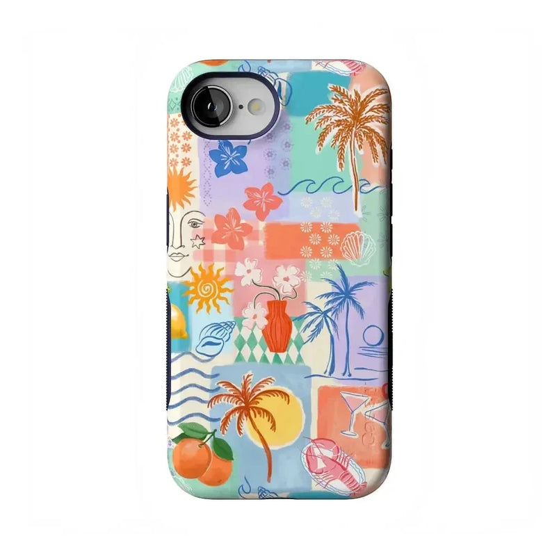 Tropical Heat | Beachy Collage Case iPhone Case get.casely Bold Flex + MagSafe® iPhone 16e 