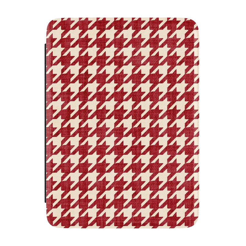 Scarlet Stitch | Red Houndstooth Kindle Case | Casely