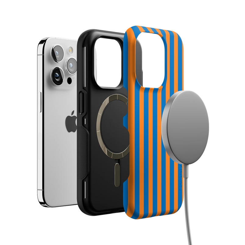 Go New York | Blue & Orange Stripes Case