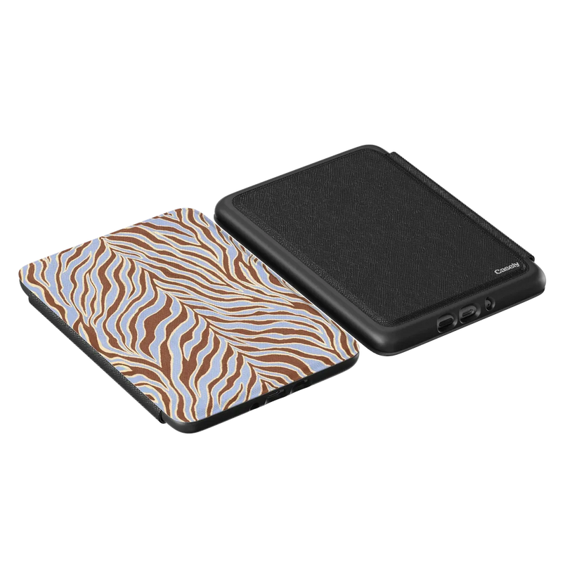 Untamed | Brown & Blue Zebra Kindle Case