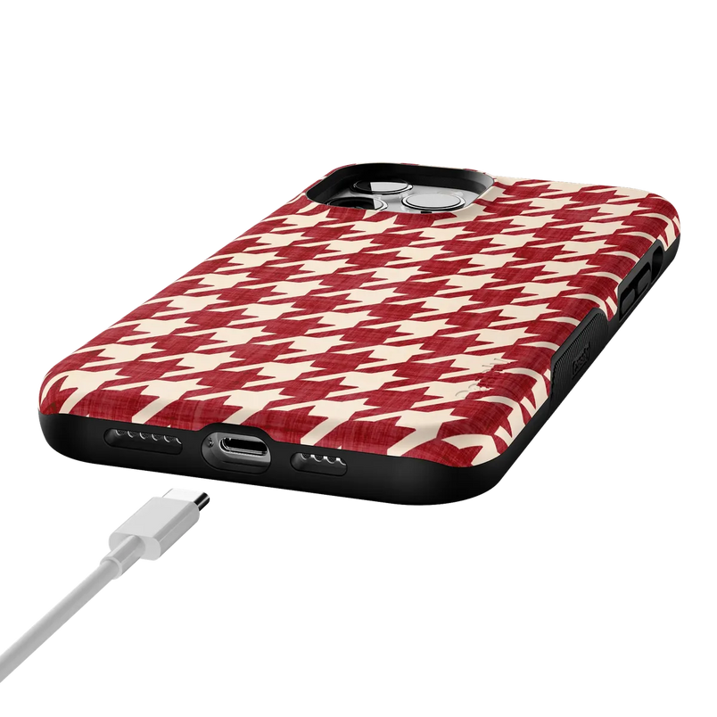 Scarlet Stitch | Red Houndstooth Case