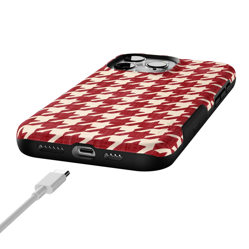 Scarlet Stitch | Red Houndstooth Case