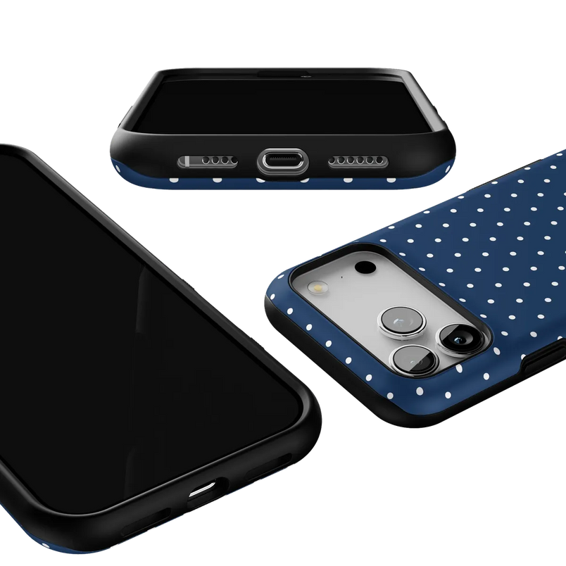 On the Dot | Navy Polka Dot Case