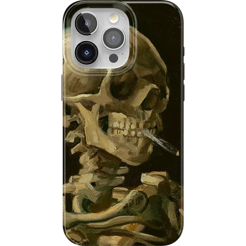 Van Gogh | Skull of a Skeleton with Burning Cigarette Phone Case iPhone Case Van Gogh Museum Classic + MagSafe® iPhone 15 Pro Max