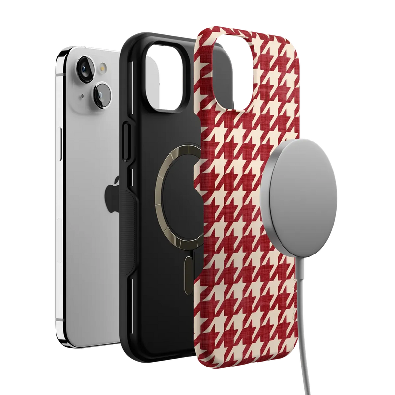 Scarlet Stitch | Red Houndstooth Case