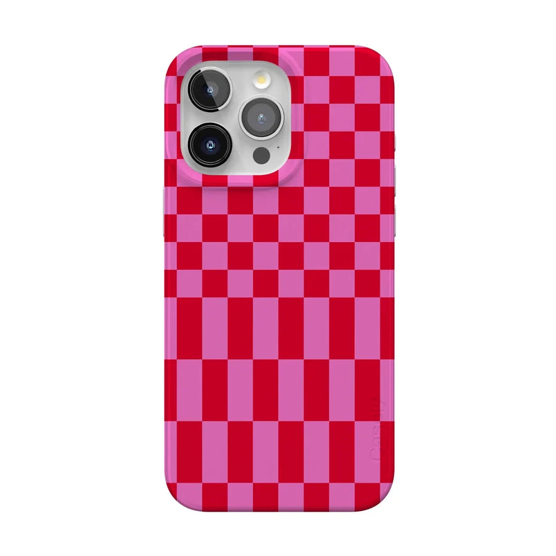 Vibe Check | Pink Checkerboard Case Phone Case Casetry Classic + MagSafe® iPhone 15 Pro Max 
