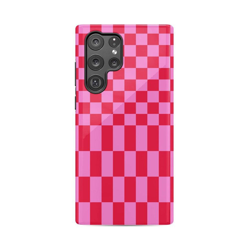 Vibe Check | Pink Checkerboard Case Phone Case Casetry Essential Galaxy S22 Ultra