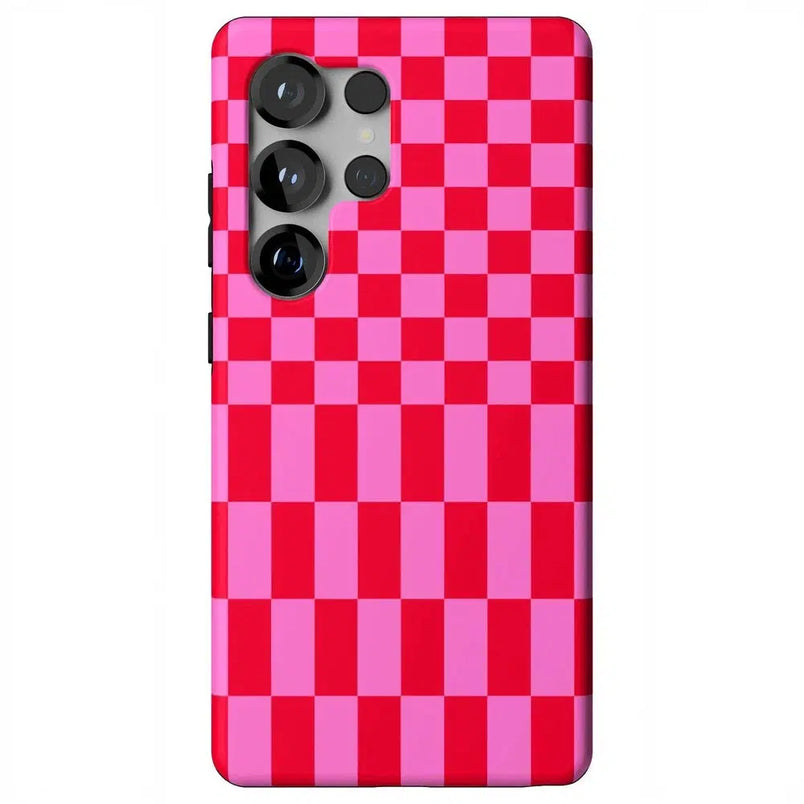Vibe Check | Pink Checkerboard Case Phone Case Casetry Essential + MagSafe® Galaxy S25 Ultra