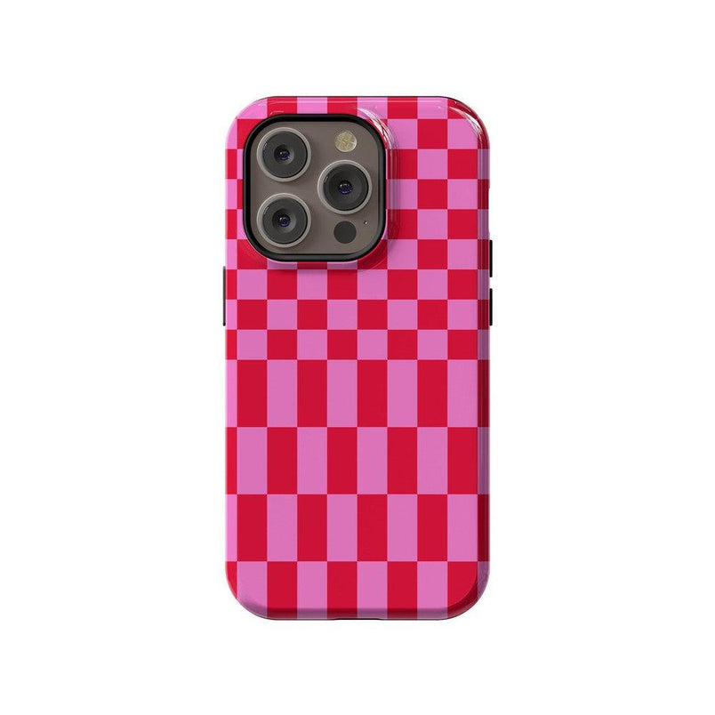 Vibe Check | Pink Checkerboard Case Phone Case Casetry Essential + MagSafe® iPhone 14 Pro
