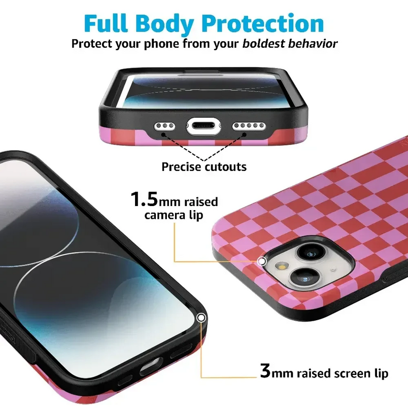 Vibe Check | Pink Checkerboard Case Phone Case Casetry 