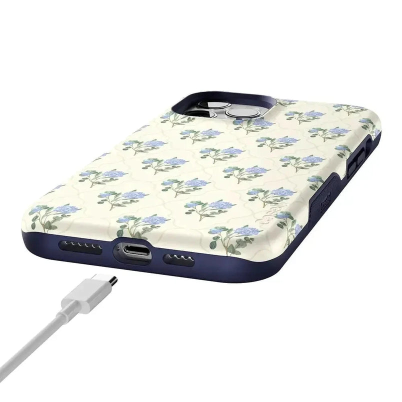 Vintage Garden | Blue Hydrangea Case iPhone Case get.casely 